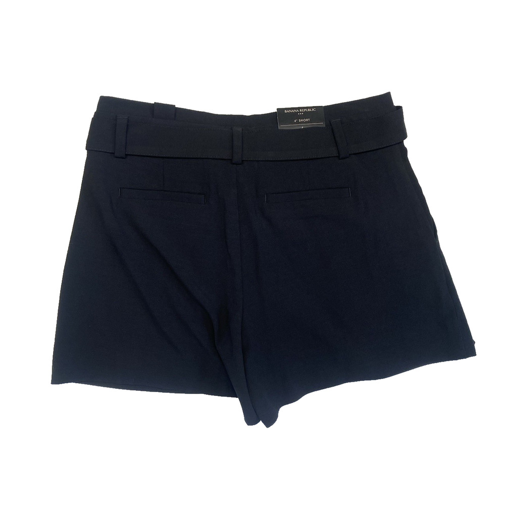 Banana Republic Shorts Womens Size 4 Black High Rise Casual Chic Belted Pockets - Picture 2 of 11